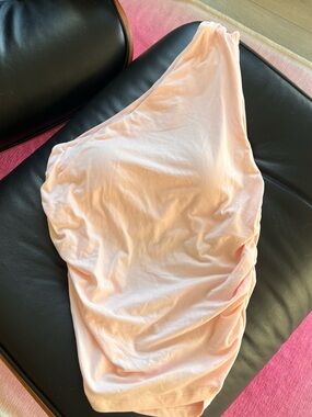 Klassy Network One Shoulder Built In Bra Top Pink M